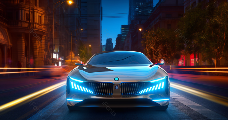 豪华汽车小车快速行驶在无人空旷安静的街道上摄影背景,高清,摄影图,摄影图片,图片大全,摄影图免费下载